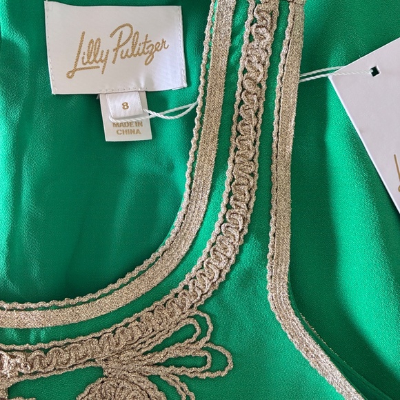 NWT Lilly Pulitzer Taylane maxi dress in green and gold M 8 - Picture 6 of 13